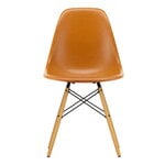 Dining chairs, Eames DSW Fiberglass chair, dark ochre - maple, Orange