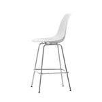 Vitra Tabouret en plastique Eames, taille moyenne, blanc coton RE - chrome