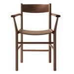 Dining chairs, Akademia Armrest chair, lacquered smoked oak, Brown
