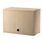 Shelving units, String cabinet with flip door, 58 x 30 cm, ash, Natural