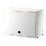 Shelving units, String cabinet with flip door, 58 x 30 cm, white, White