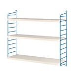 Wall shelves, String Pocket shelf, 1949-2024 Limited Edition,  blue - pine, Natural