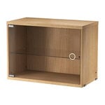 Shelving units, String display cabinet with swing glass door, 58 x 30 cm, oak, Natural