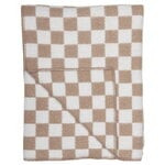 Decken, Arkiivi Überwurf, 130 x 180 cm, Naturweiß - Kaffeebraun, Weiß