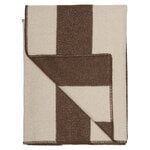 Decken, Lankku Wollüberwurf, 130 x 180 cm, Schokoladenbraun - Sandbeige, Beige