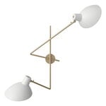 , VV Cinquanta Twin wall lamp, brass - white, White