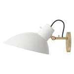 , VV Cinquanta wall lamp with switch, brass - white, White