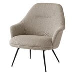 &Tradition Rely HW140 lounge chair, tube base, high, black - Re-wool 0218