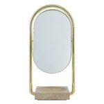Table mirrors, Angui table mirror, travertine - gold, Gold