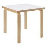 Artek Aalto coffee table 80C, birch - white laminate