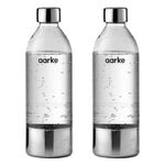 PET water bottle, 2 pcs, 80 cl, polished steel