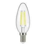 Light bulbs, LED Oiva candle bulb, 3,8W E14 3000K 470lm, clear, Transparent