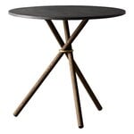 Aldric dining table, 80 cm, dark concrete - dark oak