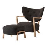 Armchairs & lounge chairs, Wulff ATD2 lounge chair and ATD3 pouf, Hallingdal 376 - oak, Brown