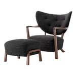 Armchairs & lounge chairs, Wulff ATD2 lounge chair and ATD3 pouf, Hallingdal 376 - walnut, Brown