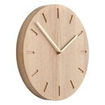 Wall clocks, Watch:Out wall clock, oak - brass, Gold