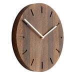 Wall clocks, Watch:Out wall clock, smoked oak - brass, Brown