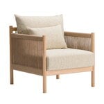 Braid lounge chair, white stained oak