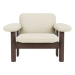 Audo Copenhagen Fauteuil lounge Brasilia, dossier bas, chêne teinté foncé - Baru blanc 0200