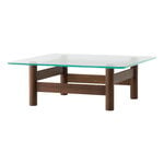 Audo Copenhagen Brasilia lounge table, dark stained oak - clear glass