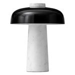 Audo Copenhagen Lampe de table Reverse, noir - marbre de Carrare