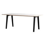 Ruokapöydät, New Modern pöytä 190 x 95 cm, valk. laminaatti - grafiitinmusta, Valkoinen