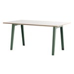 Dining tables, New Modern table 160 x 95 cm, white laminate - eucalyptus grey, White