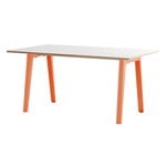 Ruokapöydät, New Modern pöytä 160 x 95 cm, valk. laminaatti - vaaleanpunainen, Vaaleanpunainen