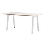 Tables de salle à manger, Table New Modern 160 x 95 cm, stratifié blanc - cloudy white, Blanc