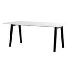Matbord, New Modern bord 190 x 95 cm, återvunnen plast - grafit svart, Vit