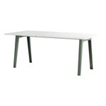 Ruokapöydät, New Modern pöytä 190 x 95 cm, kierrätysmuovi - harmaanvihreä, Valkoinen