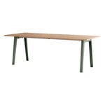 Ruokapöydät, New Modern pöytä 220 x 95 cm, tammi - harmaanvihreä, Luonnonvärinen