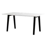 Ruokapöydät, New Modern pöytä 160 x 95 cm, kierrätysmuovi - grafiitinmusta, Valkoinen