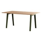Ruokapöydät, New Modern pöytä 160 x 95 cm, tammi - tummanvihreä, Luonnonvärinen