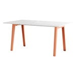 Ruokapöydät, New Modern pöytä 160 x 95 cm, kierrätysmuovi - vaaleanpunainen, Luonnonvärinen