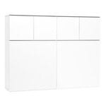 Sideboards och byråer, Fuuga skåp, 128 cm, stora och små dörrar, vit, Vit