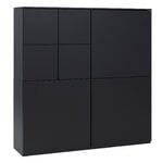 Sideboards & dressers, Fuuga cabinet with doors, 128 x 132 cm, black, Black