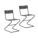 Patio chairs, Zola chair, 2-pack, black, Black