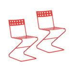 Chaises de jardin, Chaise Zola, ensemble de 2, rouge, Rouge