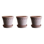 Bergs Potter Københavner Blumentopf mit Untersetzer, 10 cm, 3er-Geschenkbox, Raw Rosa