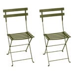 Patio chairs, Bistro Metal chair, 2 pcs, pesto, Green