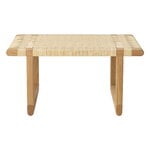 Benches, BM0488S Table Bench, short, oiled oak - rattan, Natural
