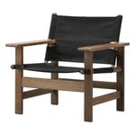 Armchairs & lounge chairs, Canvas chair, oiled smoked oak - black canvas, Black