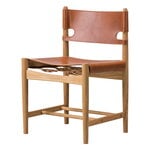 Dining chairs, The Spanish Dining Chair, cognac leather - oiled oak, Brown