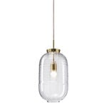 Bomma Lantern pendant, clear - patina gold