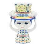 Vases, Vase Lady with Hat, 20,5 cm, bleu, Blanc