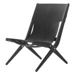 Armchairs & lounge chairs, Saxe lounge chair, black oak - black leather, Black