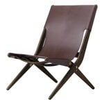 Armchairs & lounge chairs, Saxe lounge chair, brown oak - brown leather, Brown