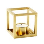 Tealight holders, Kubus T candleholder, gold-plated, Gold