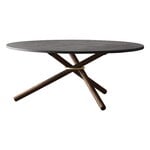 Bertha coffee table, 90 cm, dark concrete - dark oak